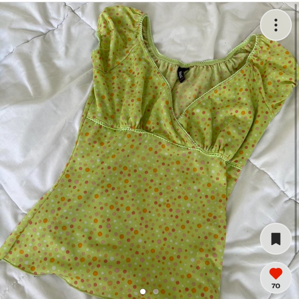 ISO Trixxi three hearts green polkadot babydoll blouse!!